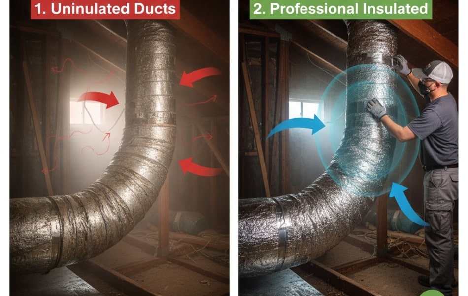 Insulating Air Ducts in Attics